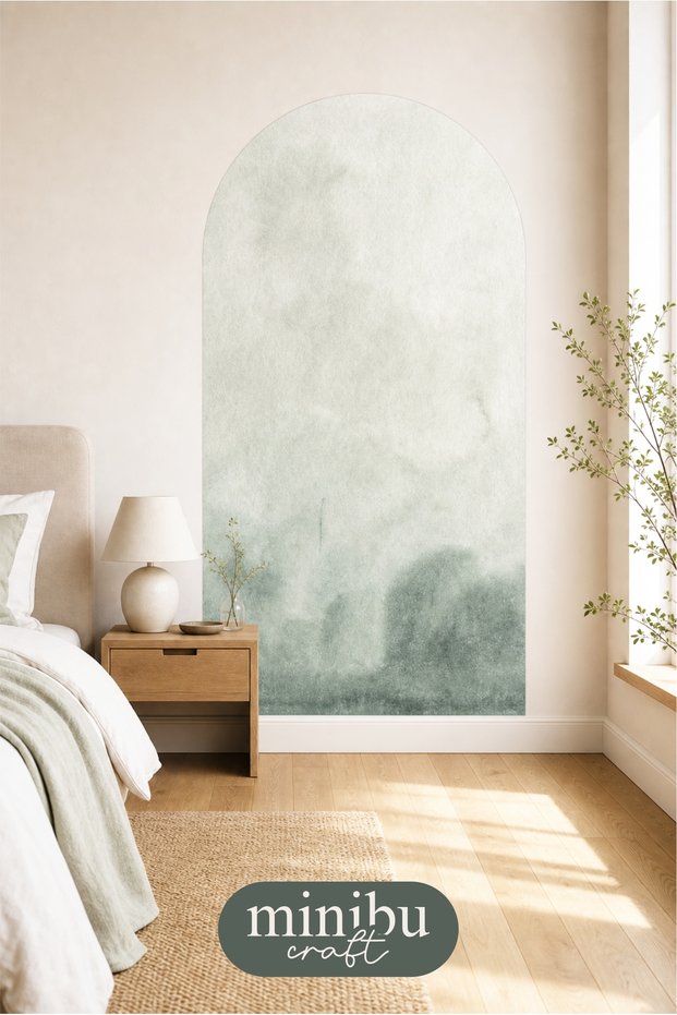 Dusty Greenish Bohemian Arch Boho Arch Modern Wall Sticker Mnb-72