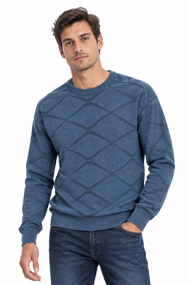 Men's Crew Neck Patterned Sweater