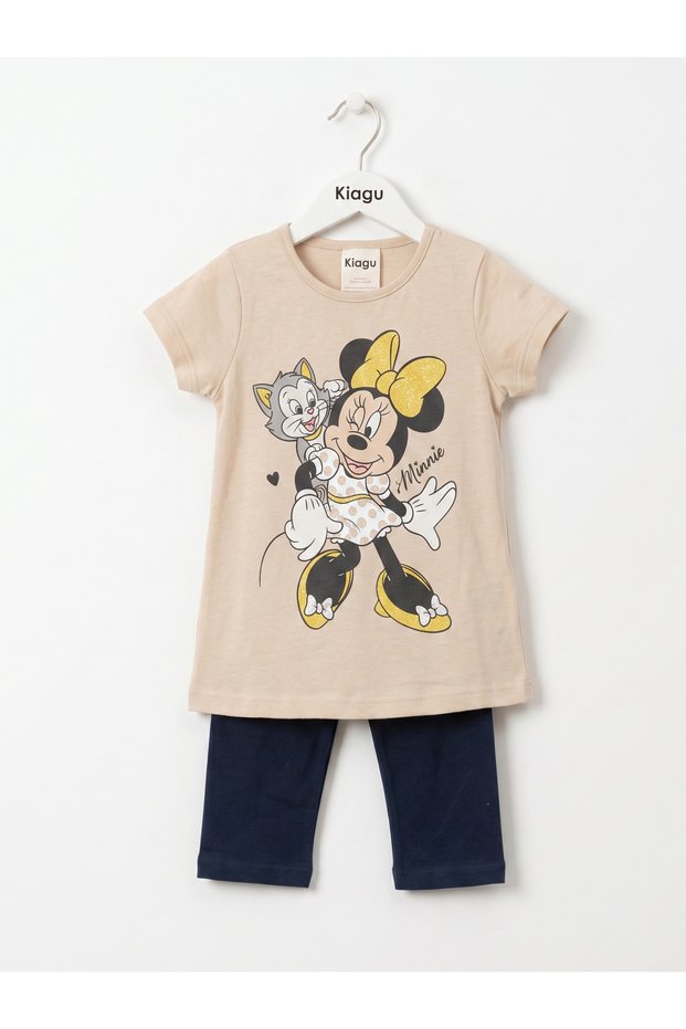 Children's Set Character Printed Crew Neck Short Sleeve T-Shirt Leggings 2-Piece Set 2-6 Years Old Cotton Mouse