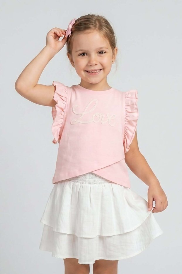 Dmb girl love written bodysuit skirt set dmb-9882