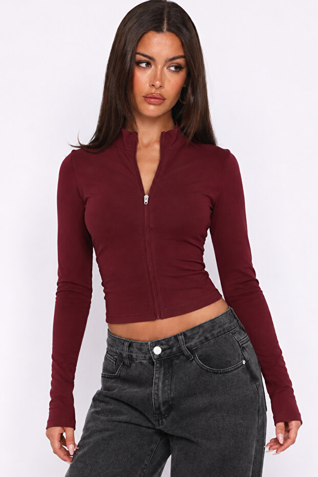Women's Slim Fit Zippered Blouse