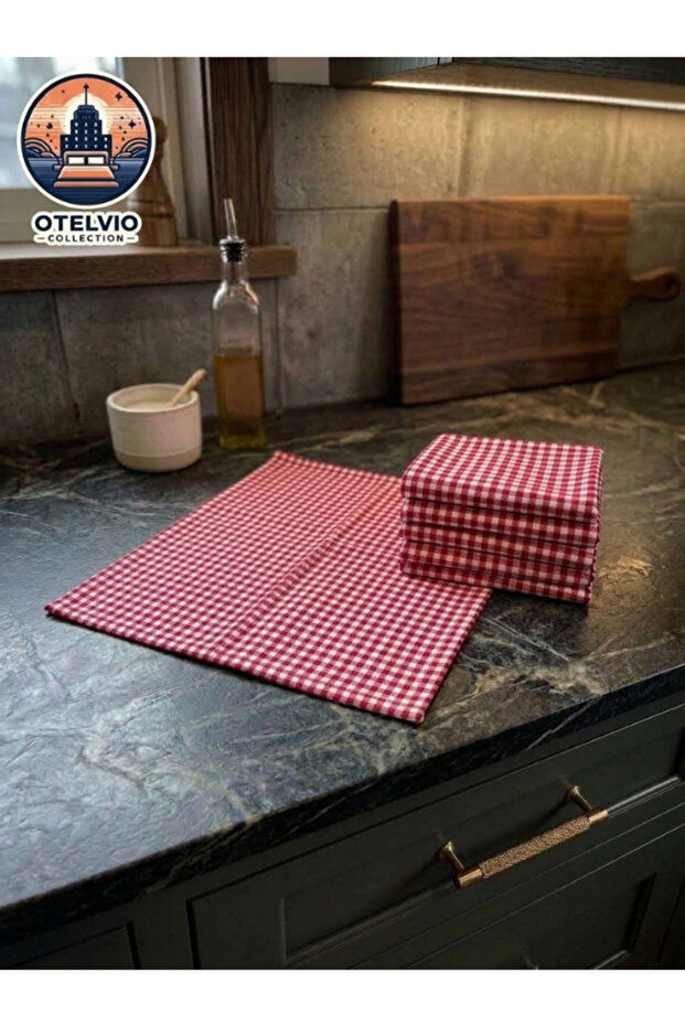 6-Piece Plaid / Gingham Pattern Multi-Purpose School Nutrition, Table Serving, and Kitchen Hand Towel Set