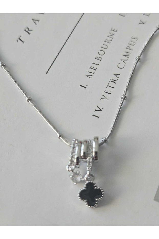 Stainless Steel Zircon Stone Necklace