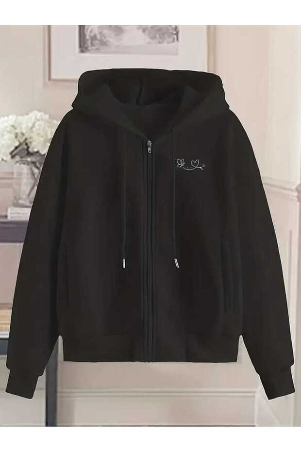 Unisex Black Kangaroo Pocket Thick Fabric Oversize Hooded Sweatshirt Hoodie