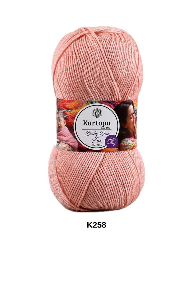 1 piece kartopu baby one lux 100 gram 240 meters 3% sim anti-pilling hand knitting yarn color: k258