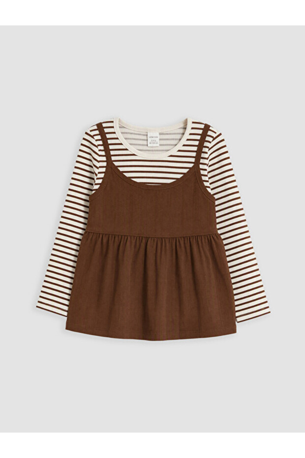Zero Roba Collar Striped Girl's T-Shirt for Style Seekers from Uzg Store