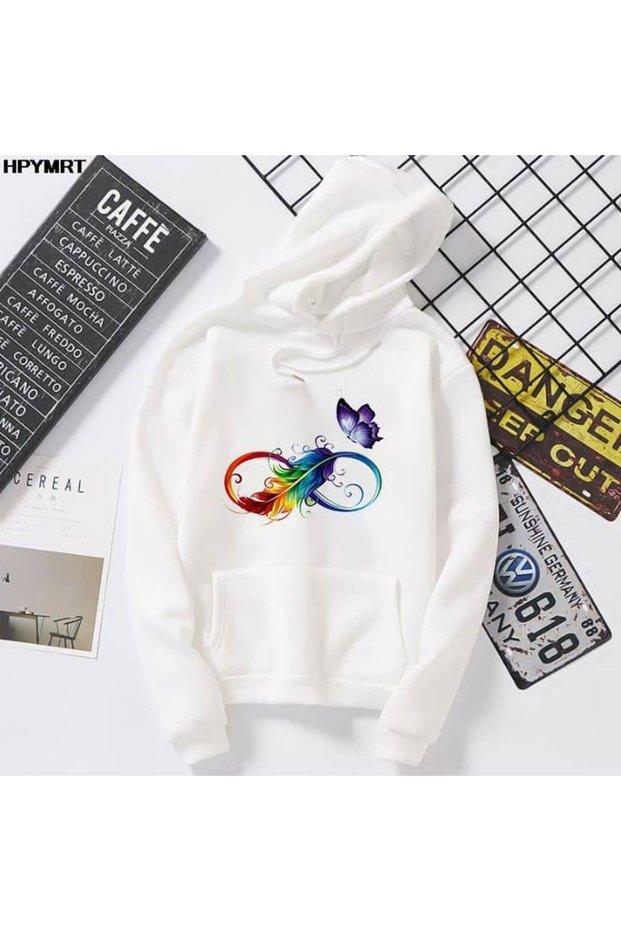 Unisex White Hooded Oversize Sweatshirt Comfortable Fit Cotton with Fleece Inside