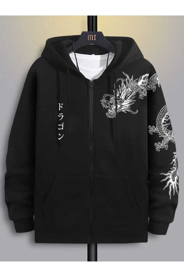 Unisex Black Hooded Oversize Sweatshirt Comfortable Fit Cotton with Fleece Inside