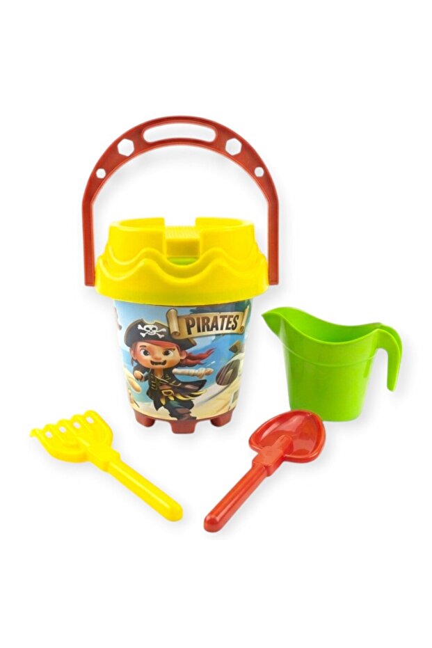 Patterned Round Bucket Beach Set - Caribbean Model (Lisinya)