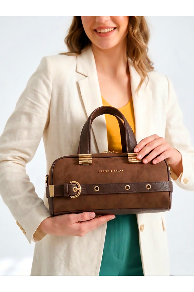 Women's Suede Multi-Compartment Stylish Daily Hand and Shoulder Bag