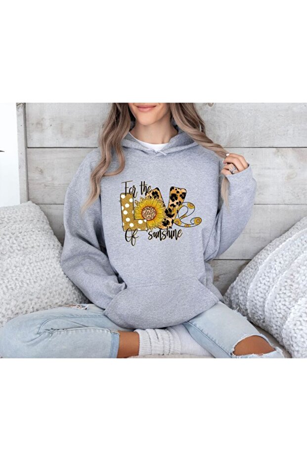 Unisex Gray Oversize Hooded Sweatshirt with Kangaroo Pocket, 3 Thread Raster Hoodie