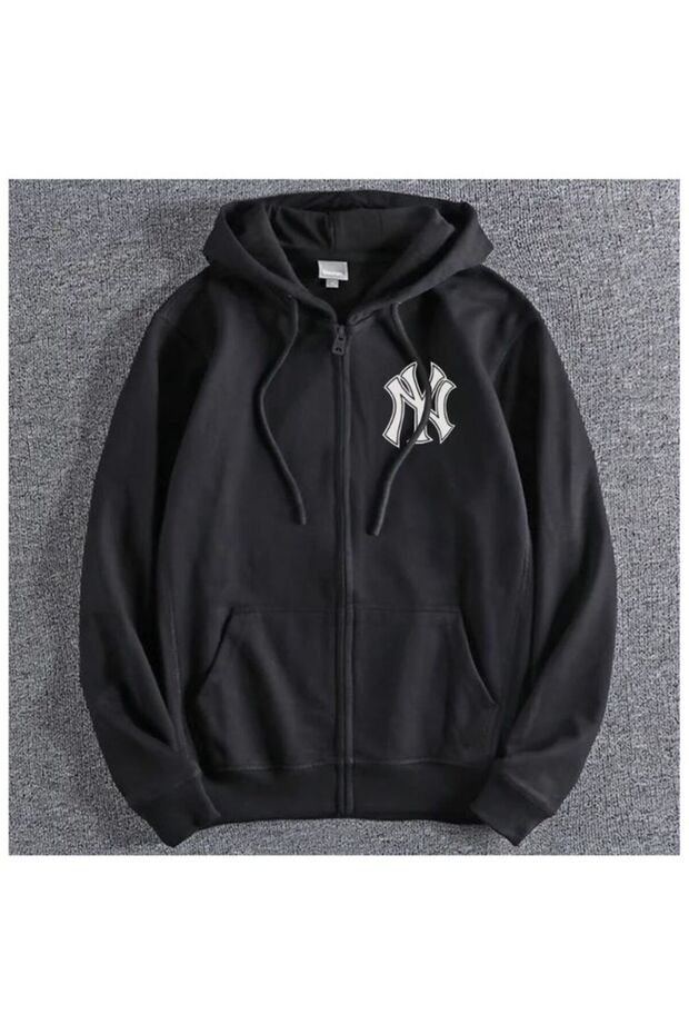 Unisex Black Kangaroo Pocket Thick Fabric Oversize Hooded Sweatshirt Hoodie