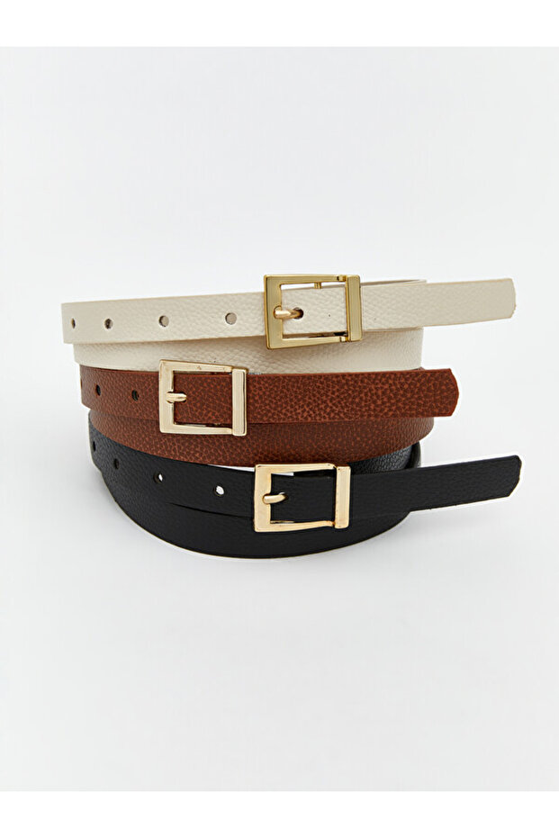 I Leather Look Women's Belt 3-Pack from Freezen Store