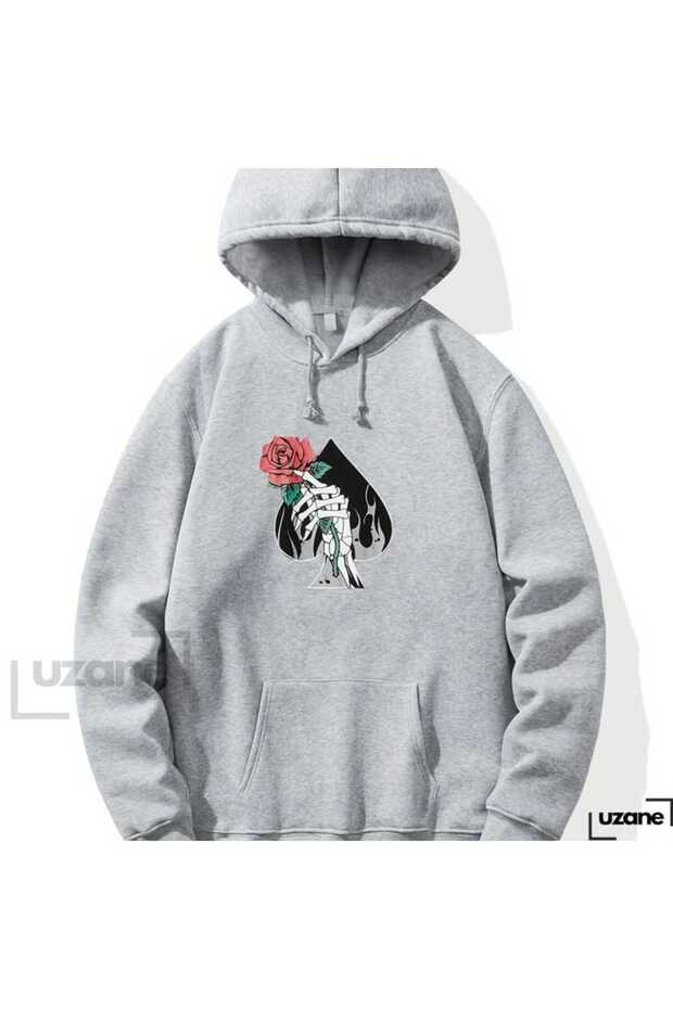 Unisex Gray Hooded Oversize Sweatshirt Comfortable Fit Cotton with Fleece Inside