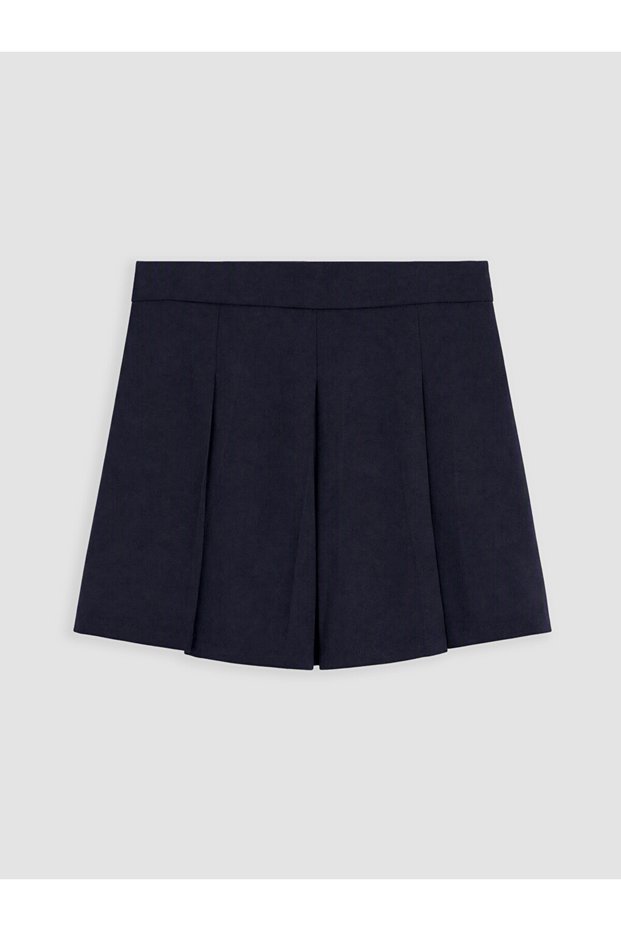 Vizyon New Season Navy Blue Pleated Girls' Shorts Skirt