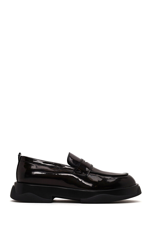 Men's Burgundy Thick Soled Leather Loafer Wm730006Da