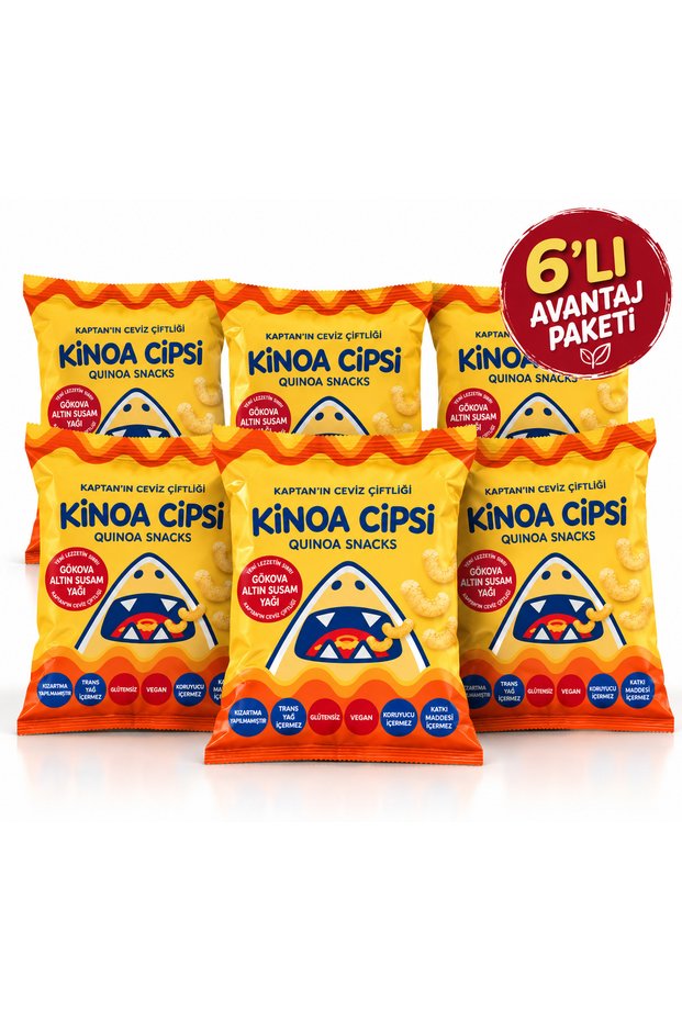 Gökova Golden Sesame Oil Quinoa Chips 6-Piece Advantage Pack - Gluten-Free & Vegan (6 X 30 g)