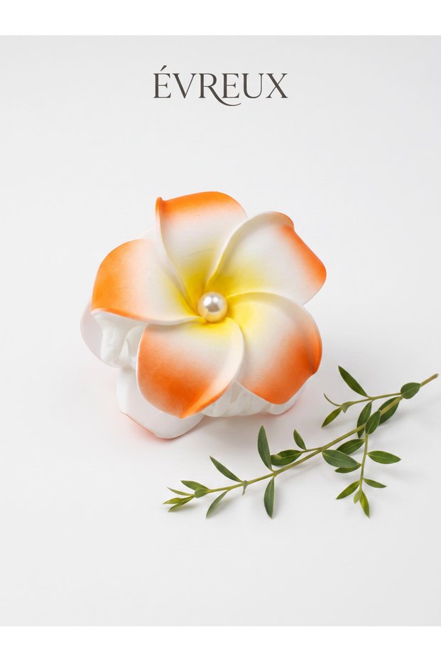 Women's Plastic Colorful Pearl Detailed Flower Buckle