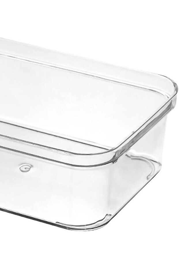 Drawer Storage Bins Transparent Plastic Dividers for a Neat Kitchen Organization (Medium Square Box)