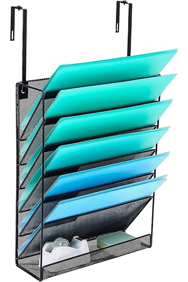 Delifox 7-Compartment Wall Mounted Hanging File Organizer Cubicle Wall File Holder Vertical Document