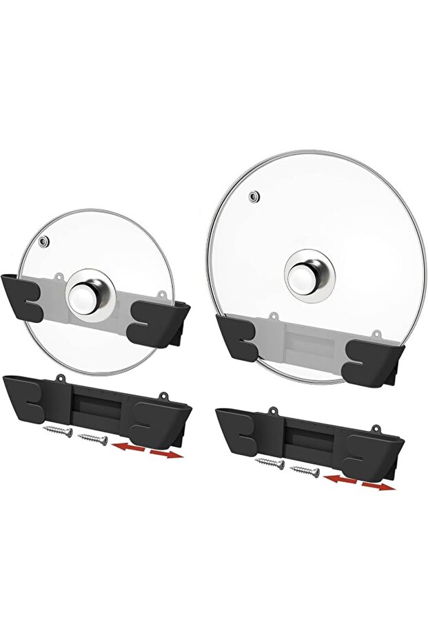 Adjustable Universal Pot Lid Holder Organizer - Upgraded Patented 4 Pack Pan Lids Organizers Inside