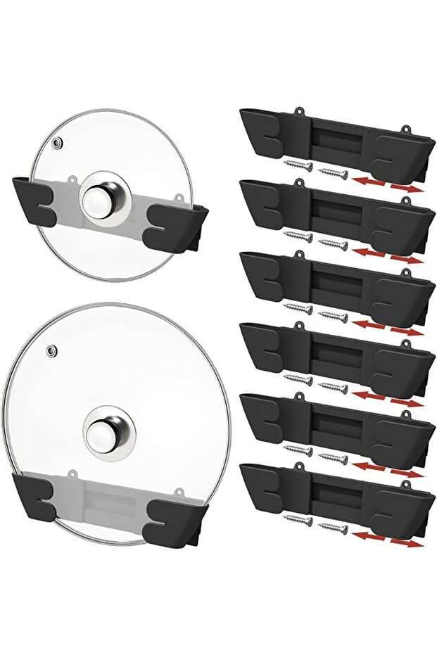 Adjustable Universal Pot Lid Holder Organizer - Upgraded Patented 8 Pack Pan Lids Organizers Inside