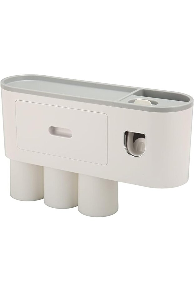 Bathroom Accessory, Versatile Easy To Clean Toothbrush Holders Wall Mount with Toothpaste Di