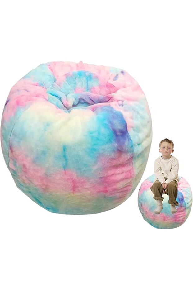 Bean Bag for Stuffed Animals Storage Plush Toy Basket Organizer