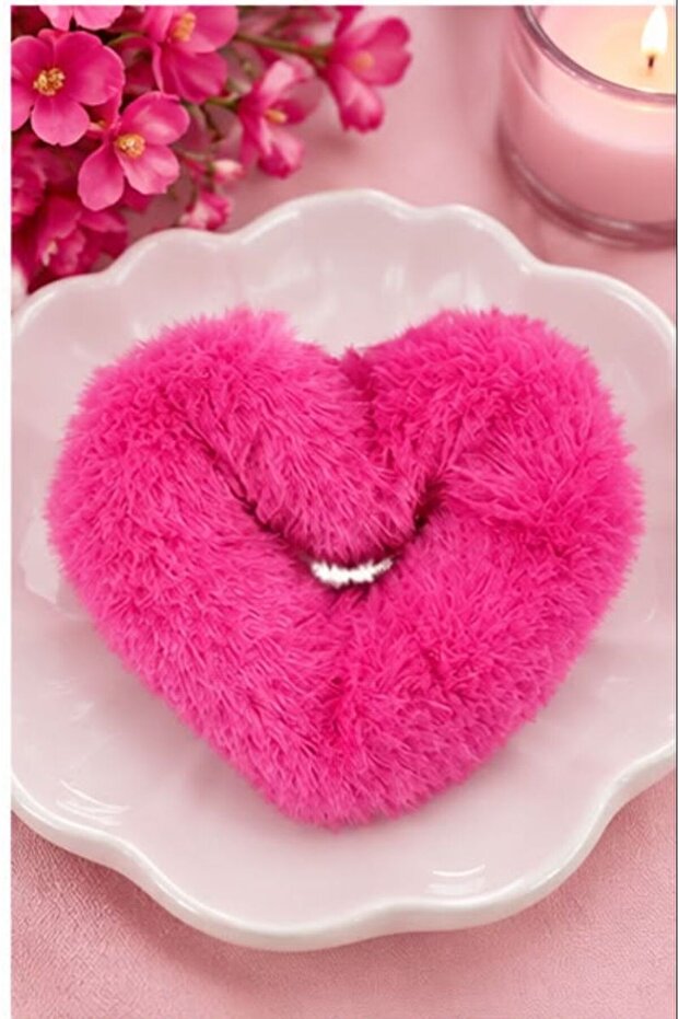 Plush Heart Shaped Clasp Buckle Soft Fluffy Buckle Soft Colors