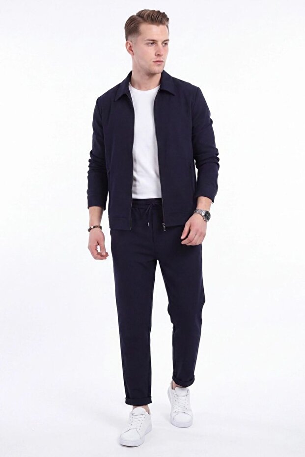 Men's Zippered Pants and Jacket Set