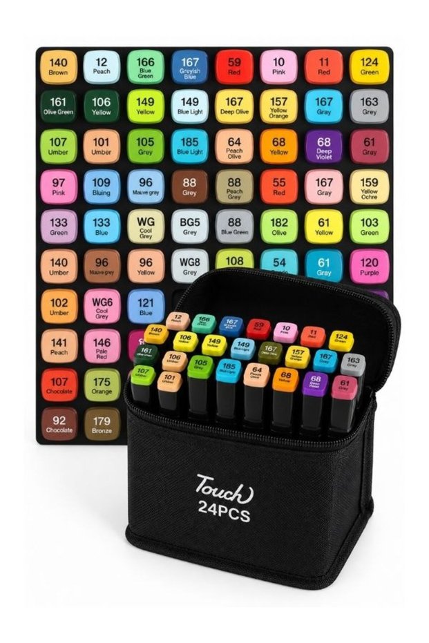 24-Piece Double-Ended Colored Marker Pen Set – Professional Drawing