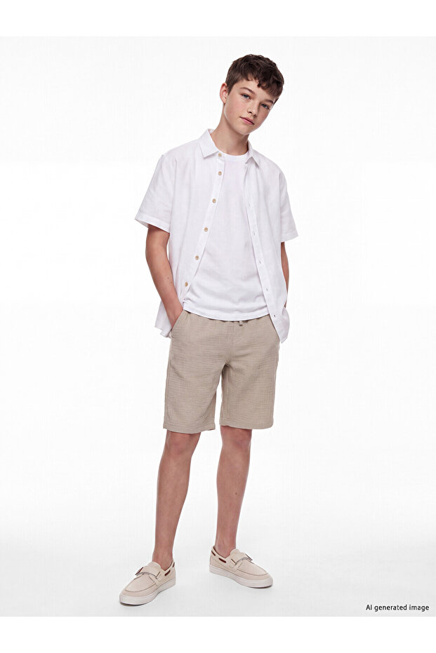 Lcw Kids Beige Muslin Boys' Shorts