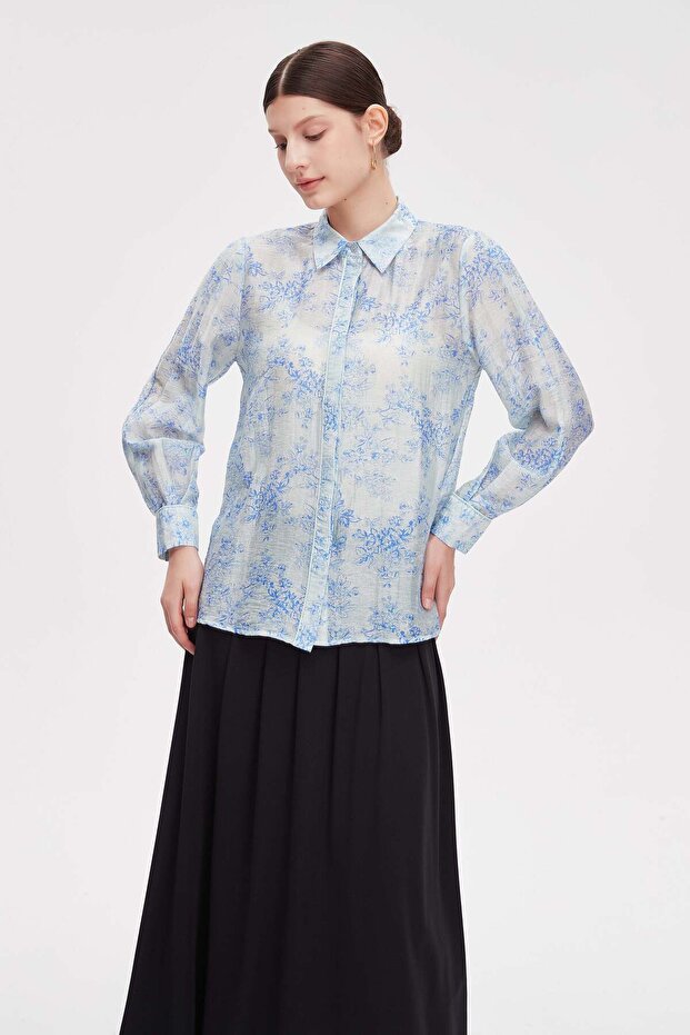Floral Shirt with Button Front
