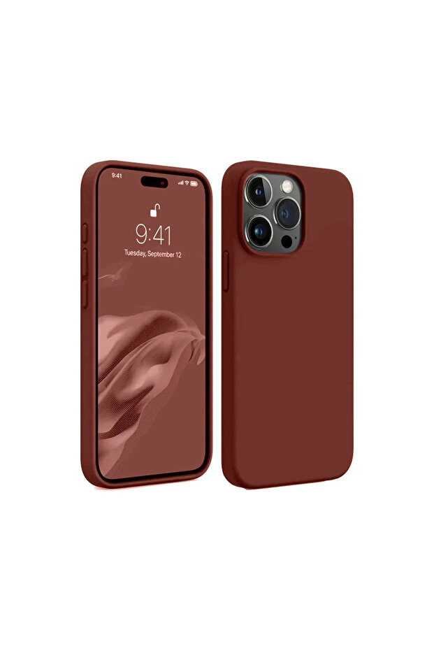 İphone 15 Pro Max Kılıf First Silikon - Bordo