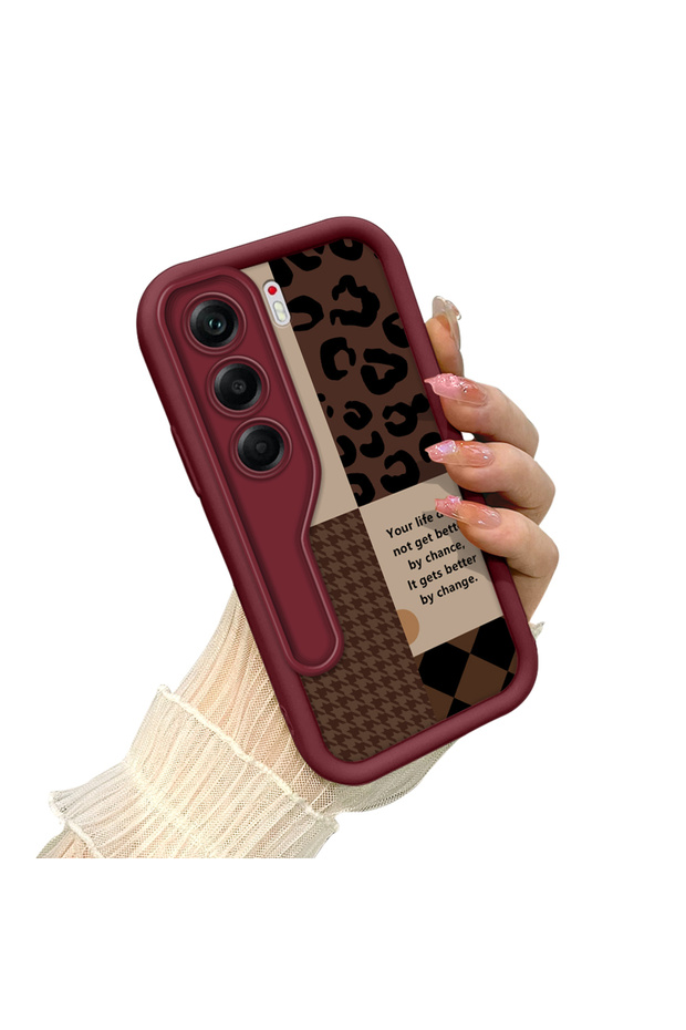 Tecno Camon 40 Compatible Leopard Checkered Collage Case, Stylish and Personalized Design
