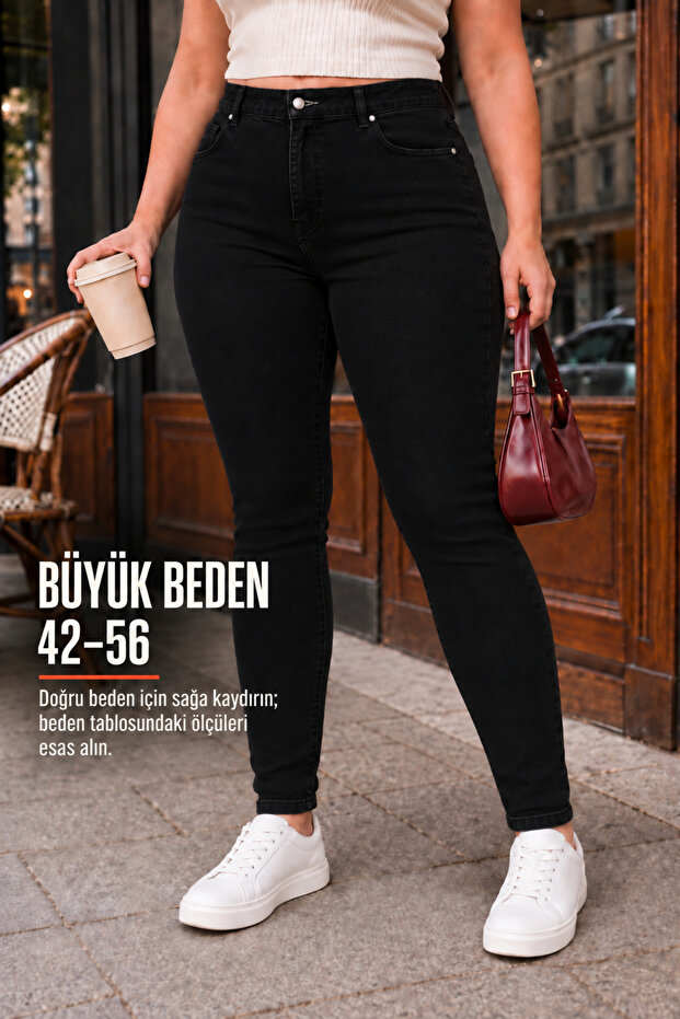 Women's Plus Size Narrow Leg Stretchy Slim Fit Comfortable Fit Jeans 42-56