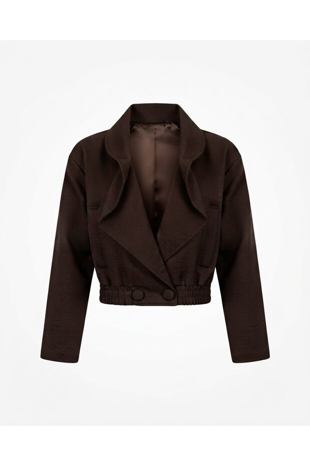 Brown Shawl Collar Bomber Jacket