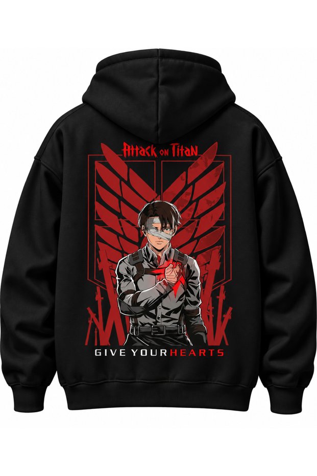 Attack on Titan Regular 100% Cotton Three Thread Printed Unisex Hoodie