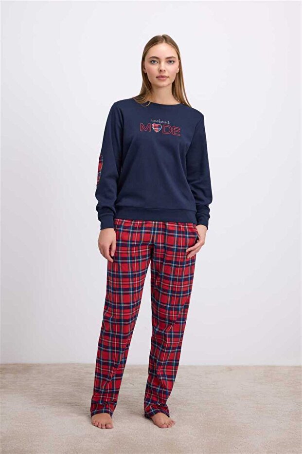Women's Long Sleeve Sweatshirt Pajama Set 11579