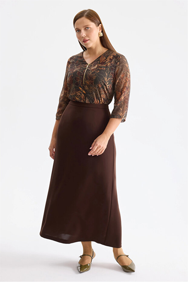 Maxi Size Crepe Skirt 4521