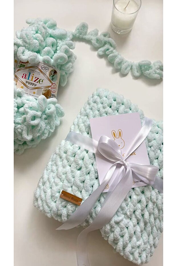 Puffy Baby Blanket 100X100 cm Soft Knitted Baby Blanket
