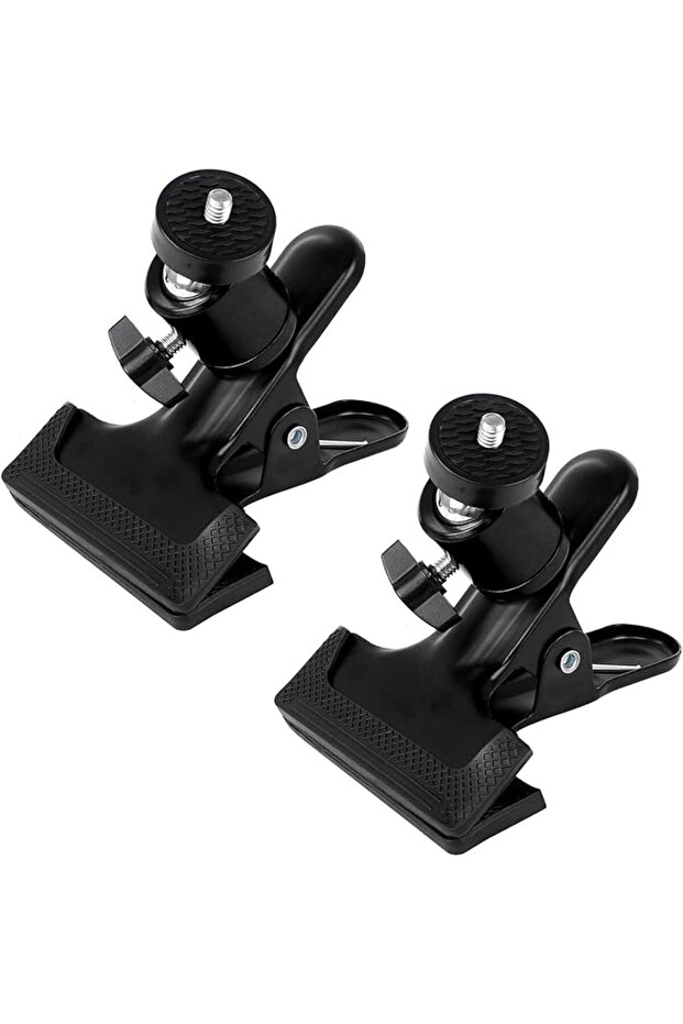 Camera Mount Clip, 2 PCS Multi-Function Metal Clamp Holder with 1/4 Inch Screw Ball Head, P