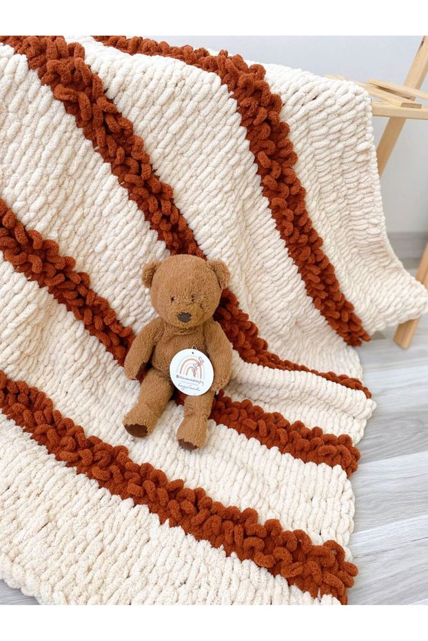 Puffy Baby Blanket 100X100 cm Soft Knitted Baby Blanket