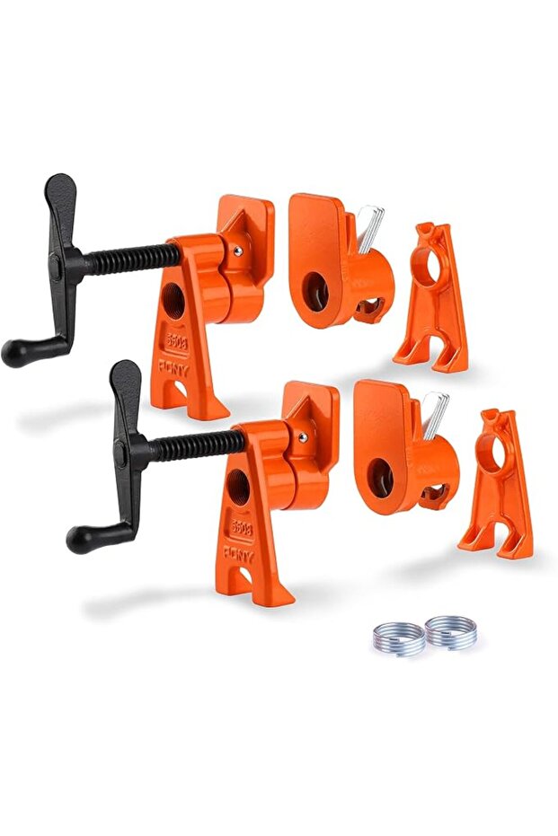 2-Pack Pipe Clamp Fixture for 2 cm Black Pipe, Woodworking Clamp
