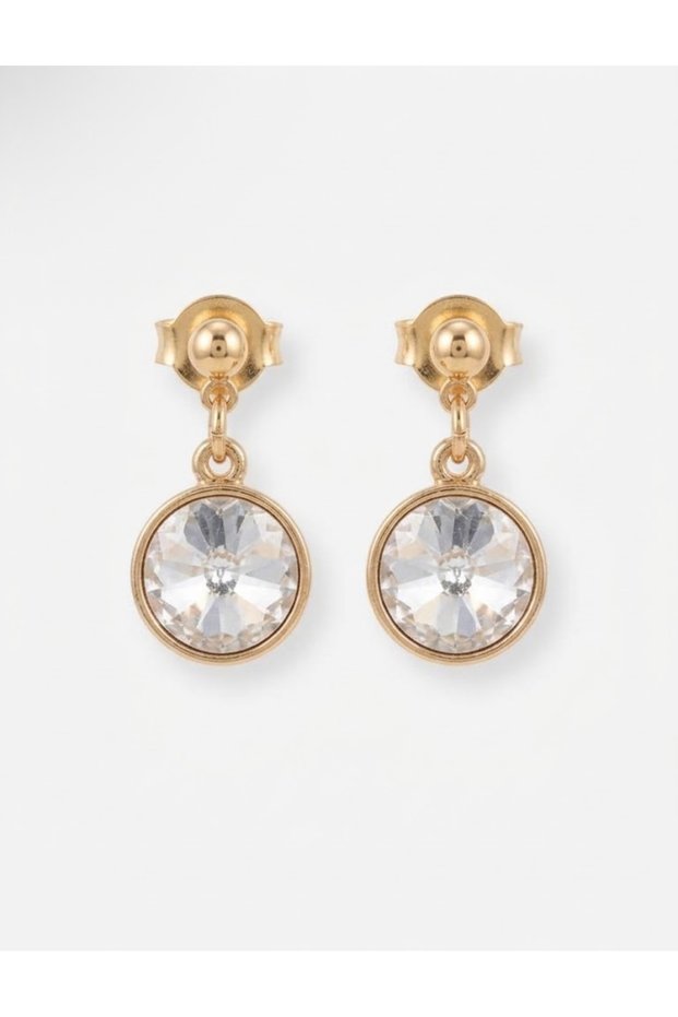 Women's Single Stone Dangle Stylish Earrings, Non-Tarnish, Stainless, Gift Boxed Women's Earrings