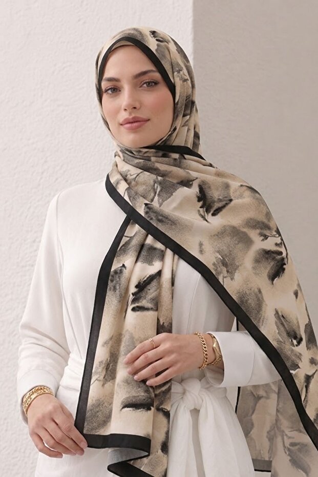 Patterned Shawl - Bamboo Kraş Printed Shawl 2
