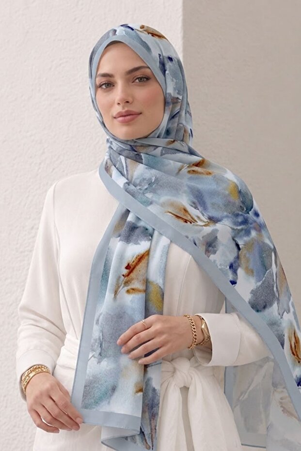Patterned Shawl - Bamboo Kraş Printed Shawl 16