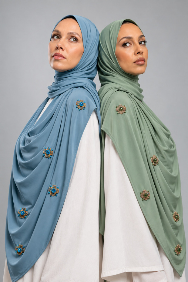 2-Piece Handmade Premium Jersey Hijab Set for Women – Soft, Stretchy & Elegant Headscarves