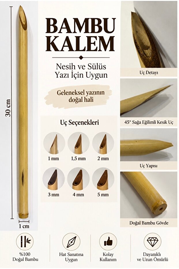 Hat kalemi bambu 1 mm