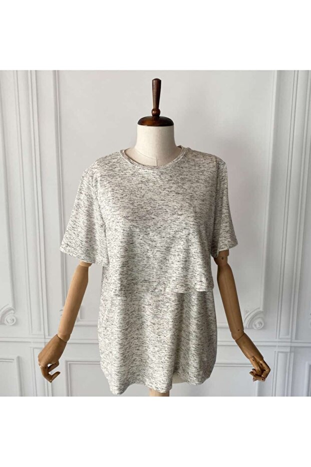 Mersha Cotton T-Shirt with Nursing Feature - Maternity Mother Blouse Summer Wear